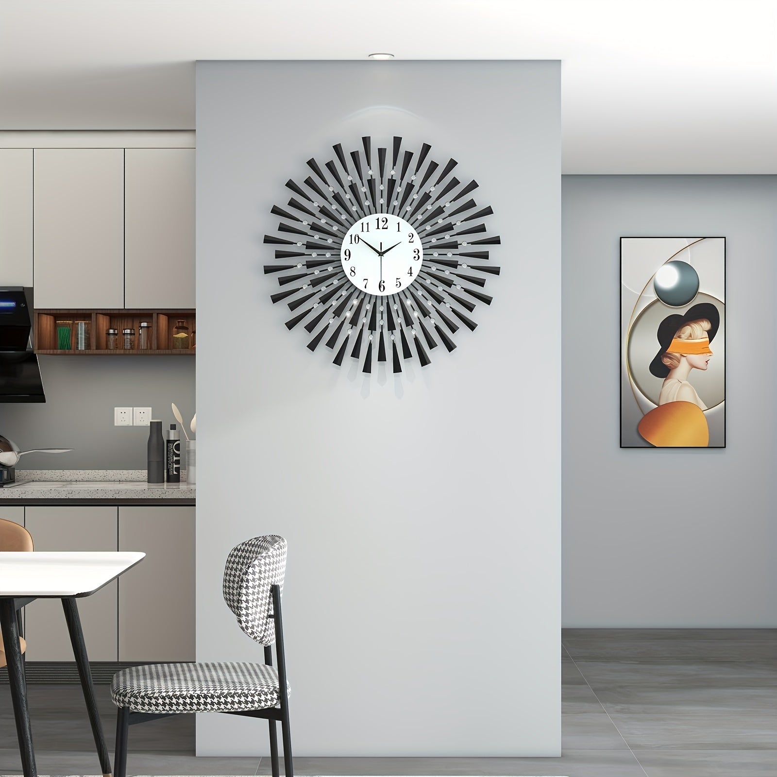 SilentBlack - Modern Metal Wall Clock with Glass Dial