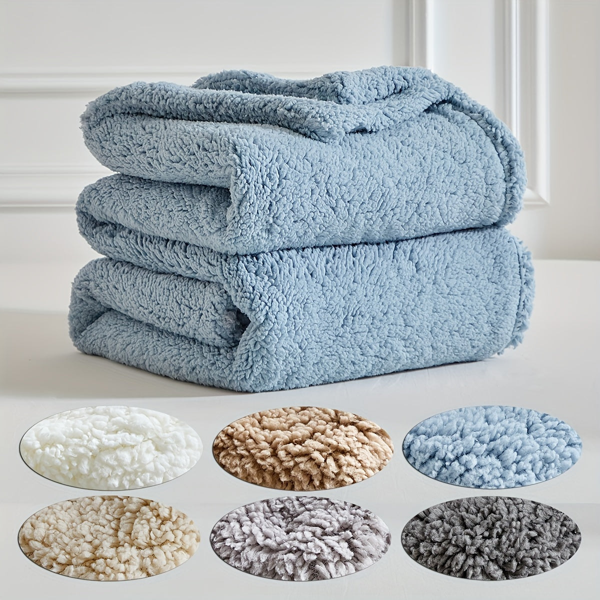 CozyCloud - Ultra-Soft Sherpa Fleece Blanket, Reversible & Machine Washable