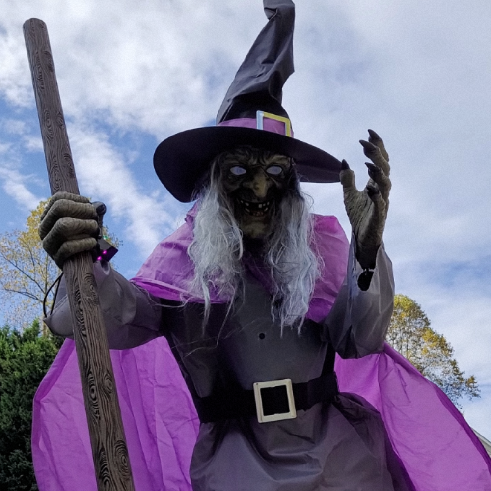 6-Foot Flying Witch Halloween Yard Decoration – Scary Outdoor Prop with Floating Effect, Easy Setup - Image 4