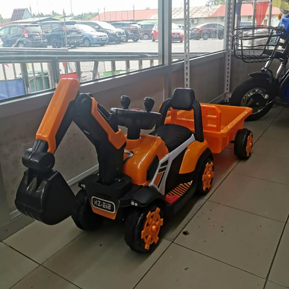 6V Electric Excavator Kids Ride-on Pedal Tractor With Power Digger & Music Sounds - Image 7