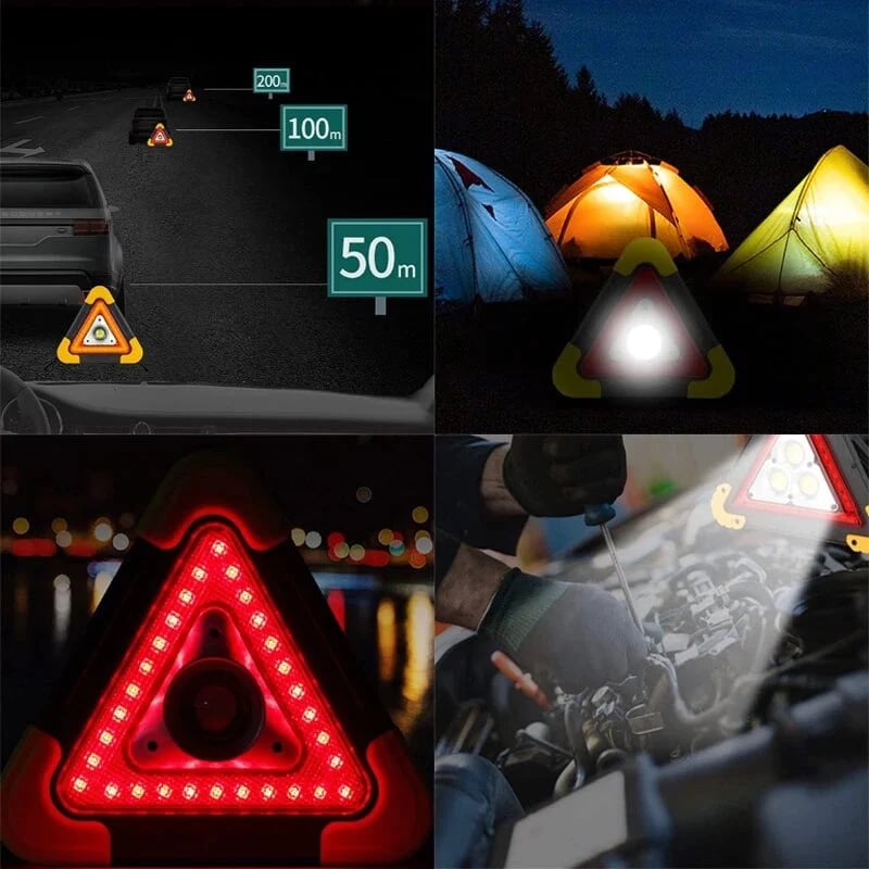 LED nødlys trekant solarsikkerhedslampe