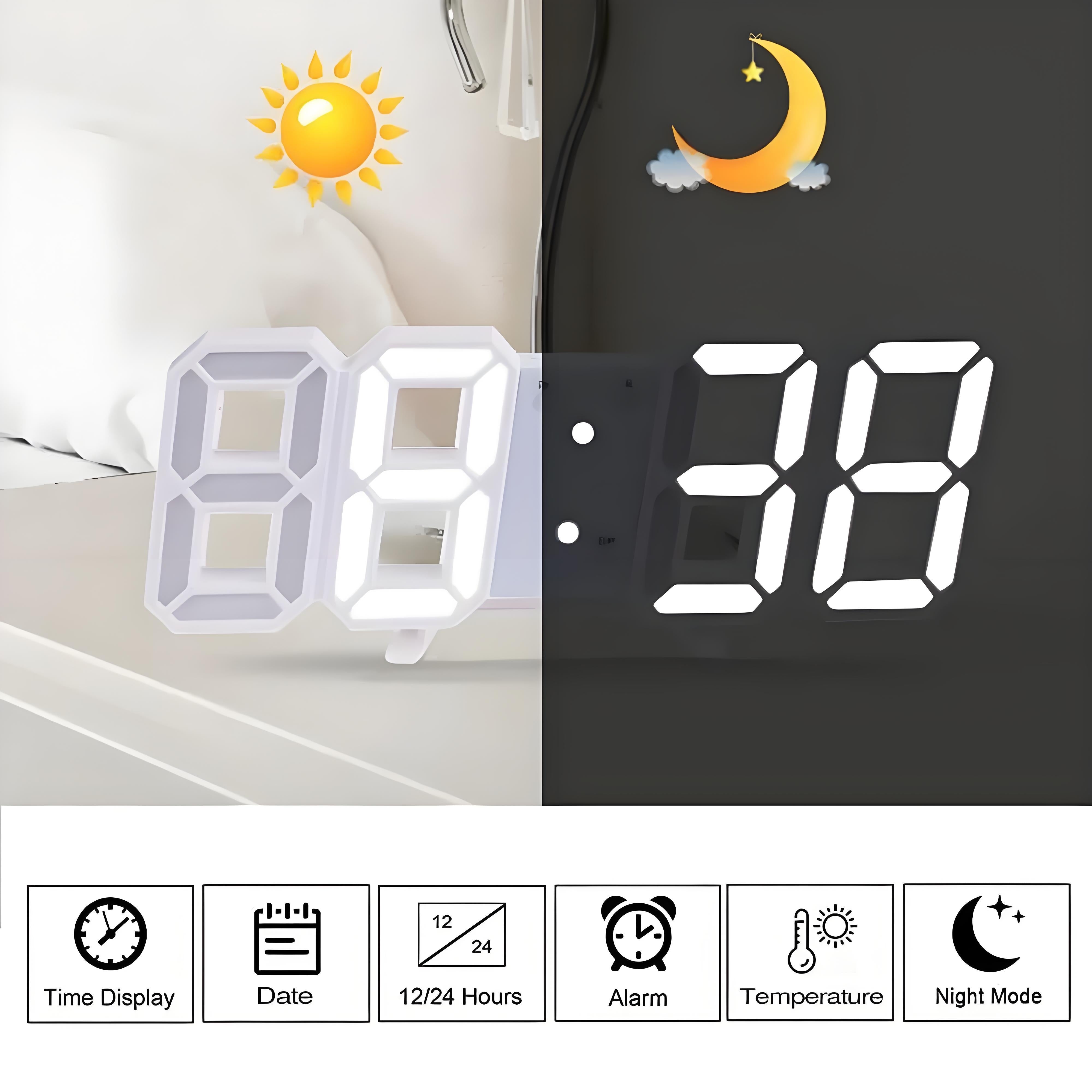 DigiGlow - LED 3D Digital Clock with Calendar & Temperature Display