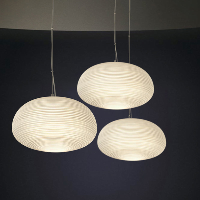 GlassGlow - Modern Ribbed Glass Ceiling Lamp