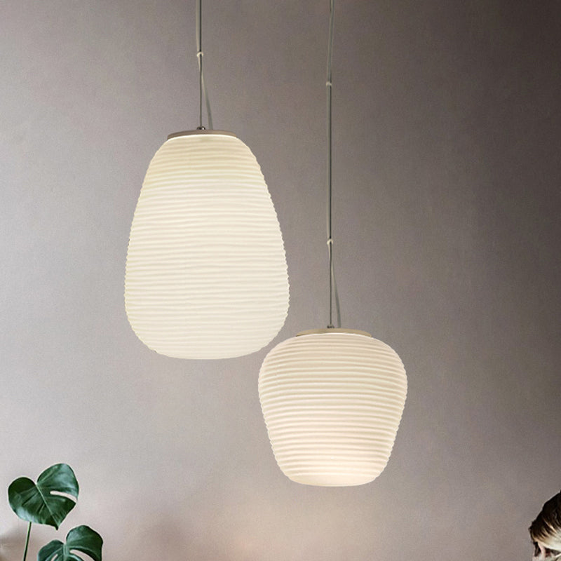 GlassGlow - Modern Ribbed Glass Ceiling Lamp