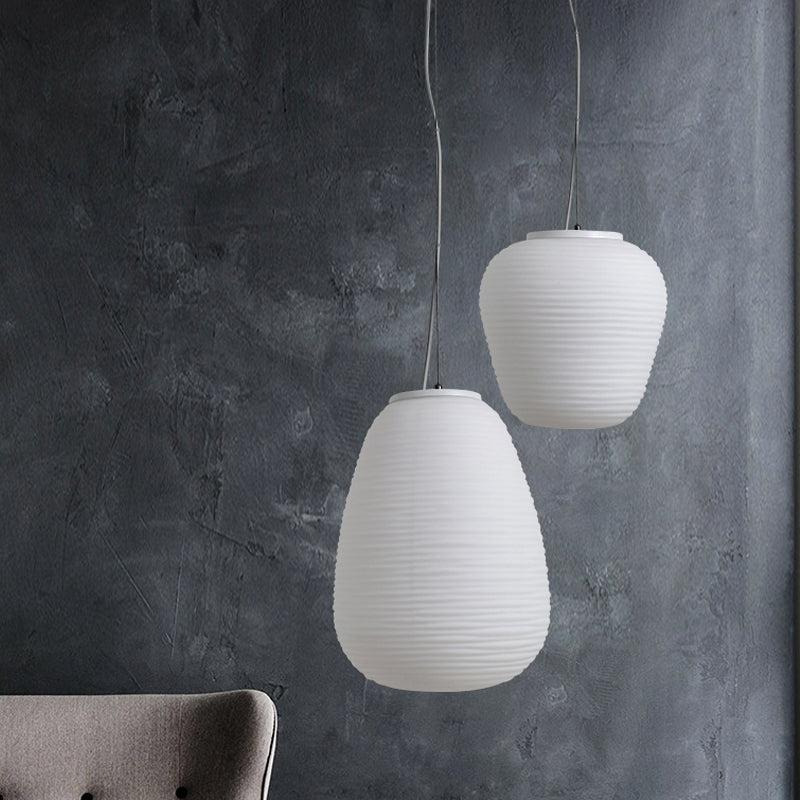 GlassGlow - Modern Ribbed Glass Ceiling Lamp