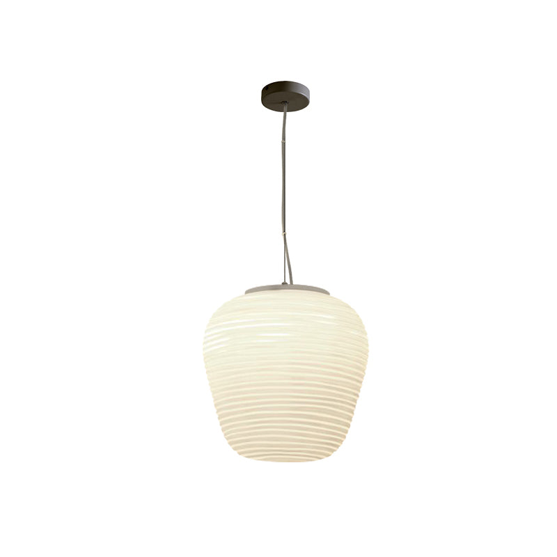 GlassGlow - Modern Ribbed Glass Ceiling Lamp