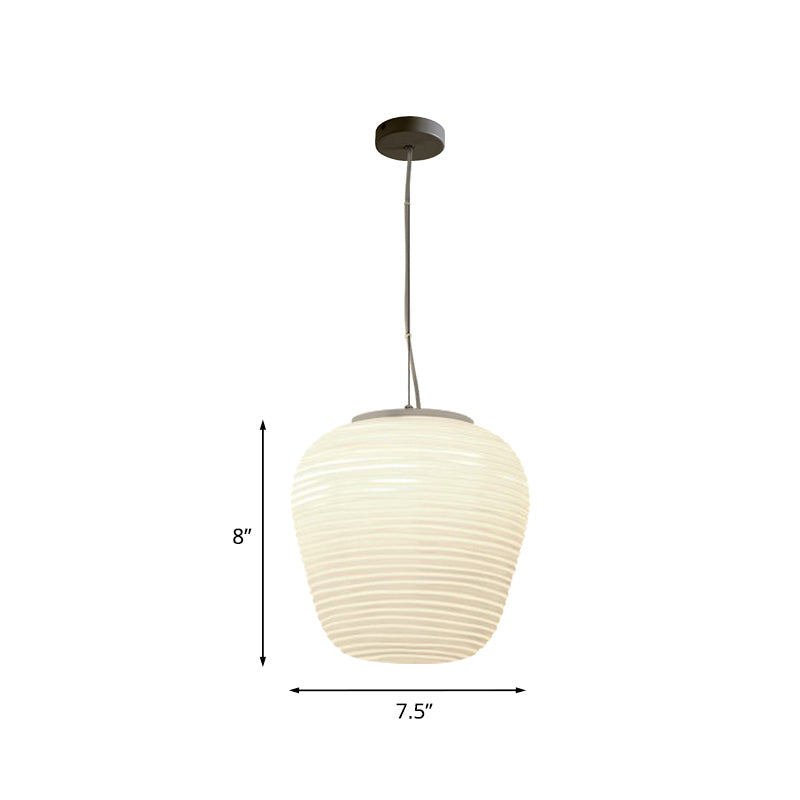 GlassGlow - Modern Ribbed Glass Ceiling Lamp