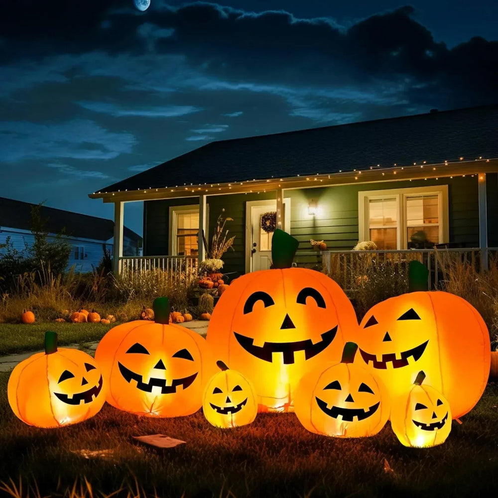 7ft Halloween Inflatable Pumpkin Decoration with LED Lights – Outdoor Yard Display, Easy Setup - Image 1