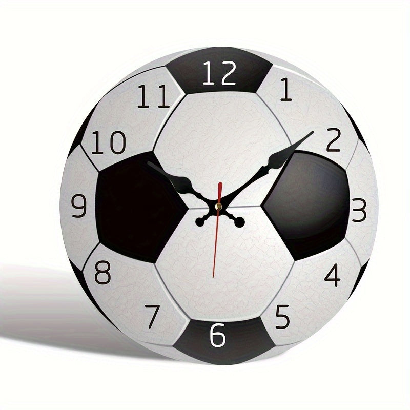 GoalTime - Silent Wooden Football Wall Clock