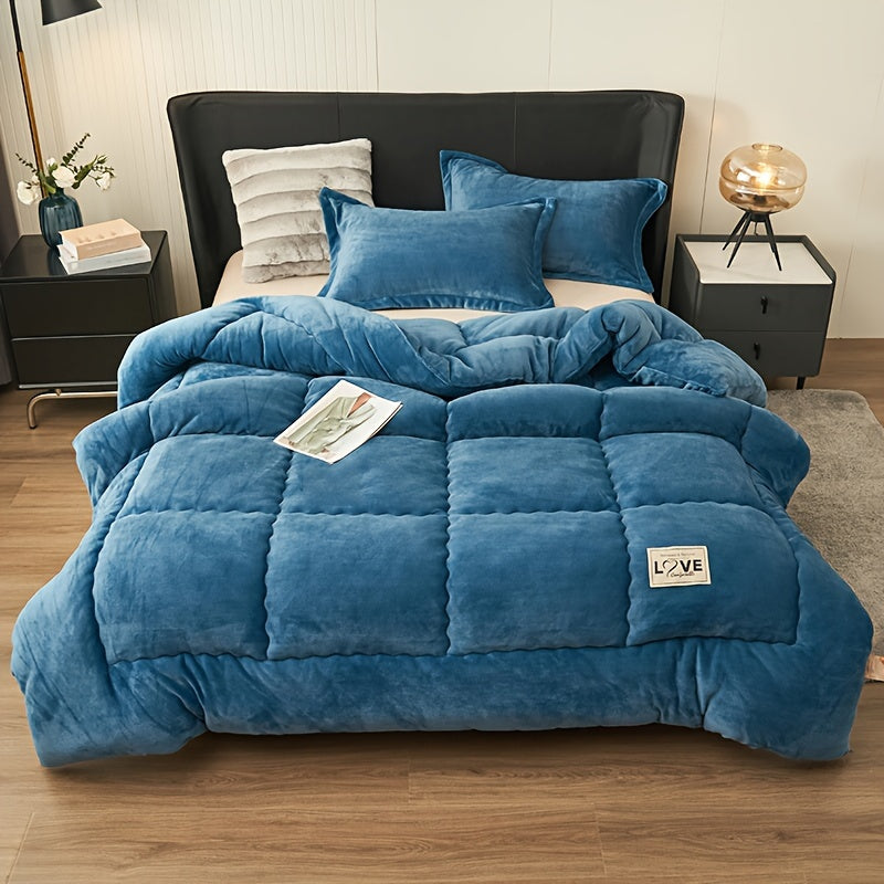 CozyCloud - Warm Milk Fleece Quilted Comforter for Winter