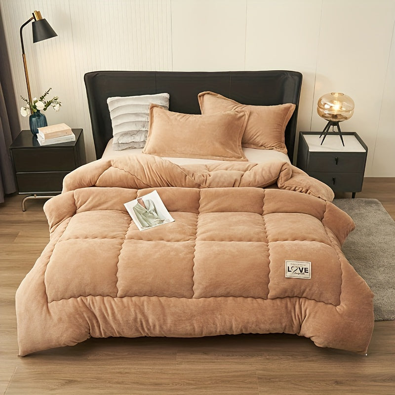 CozyCloud - Warm Milk Fleece Quilted Comforter for Winter