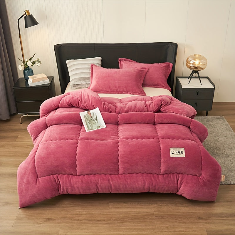 CozyCloud - Warm Milk Fleece Quilted Comforter for Winter