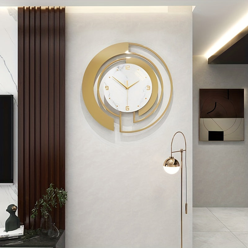 TimeLuxe - Modern Metal Wall Clock, 18 Inches