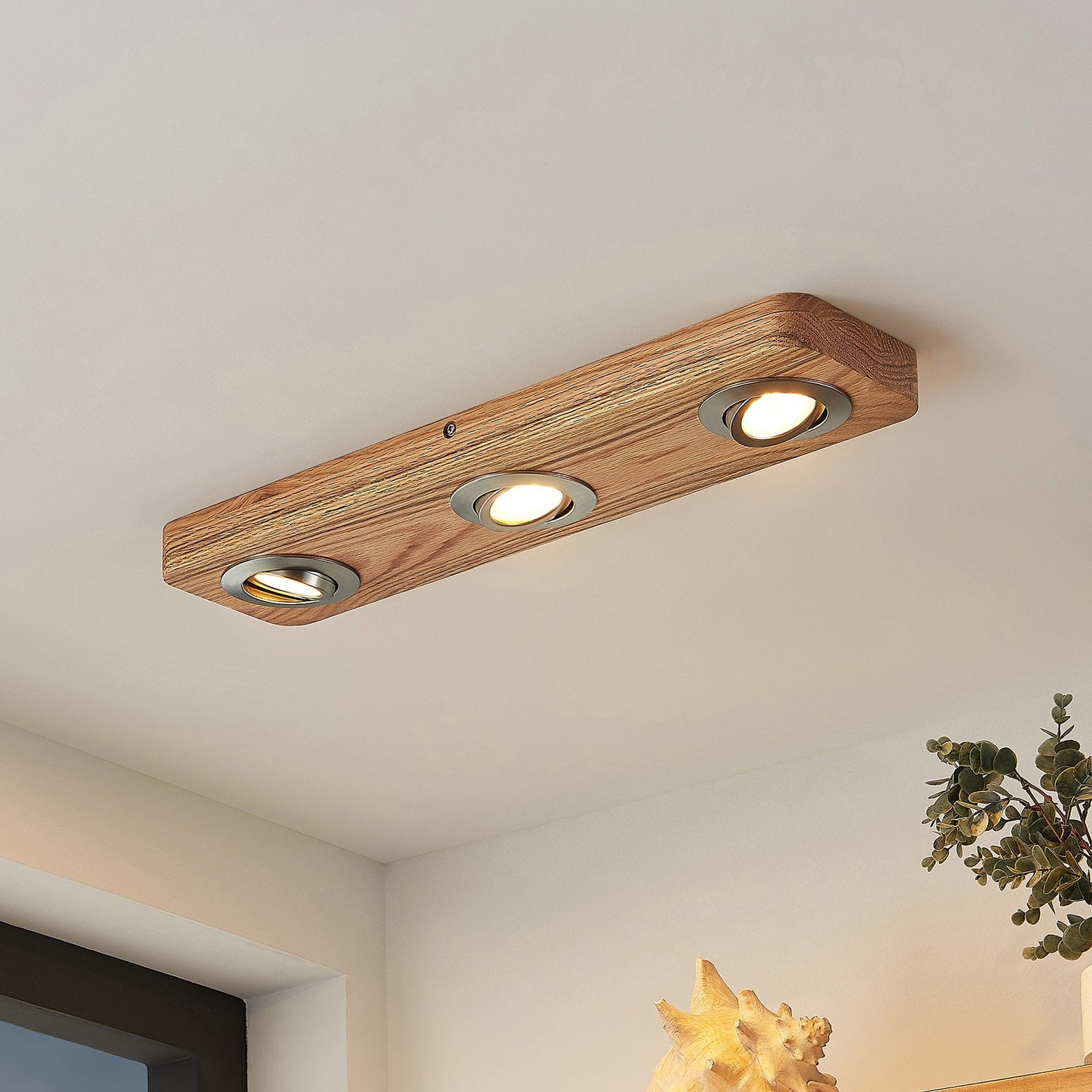 Ceiling Light Oak Wood Spotlight Bar