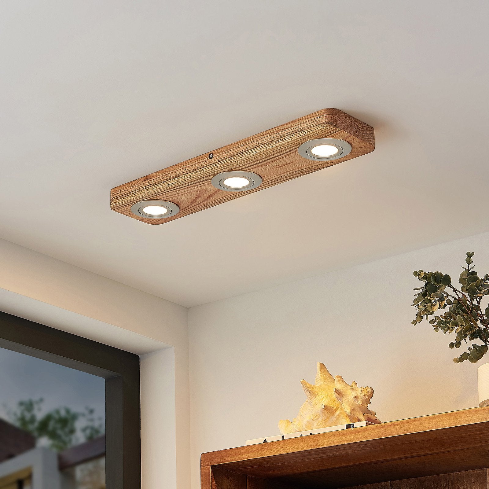 Ceiling Light Oak Wood Spotlight Bar