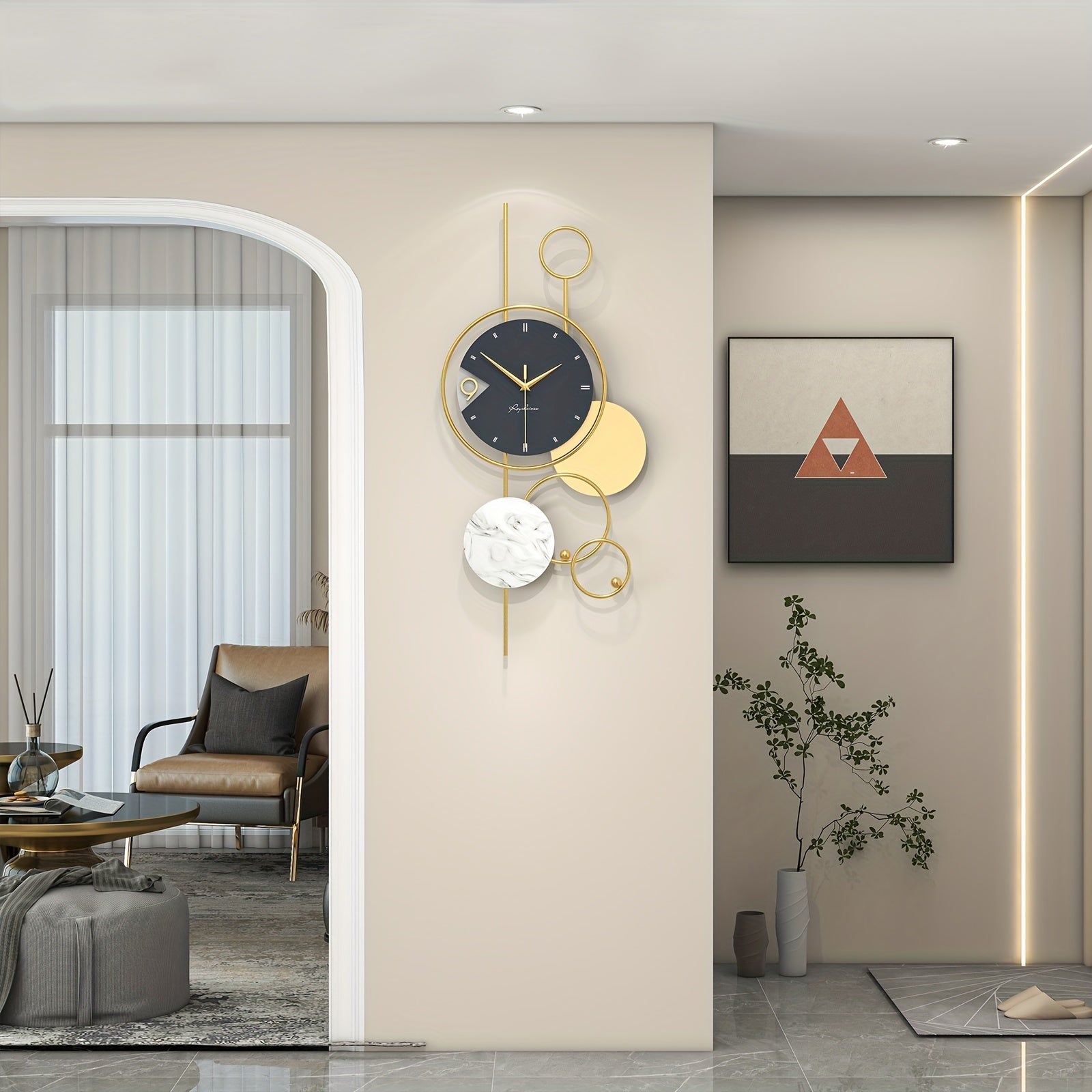 LuxeGold - Silent Metal Wall Clock with Unique Modern Design