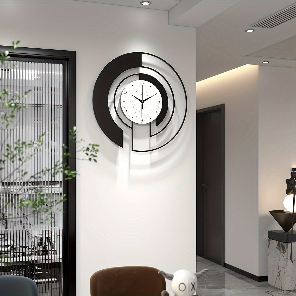 GeoLine - Silent Geometric Metal Wall Clock