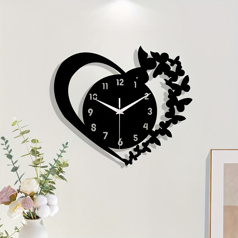 LoveTime - Silent Heart-Shaped Acrylic Wall Clock