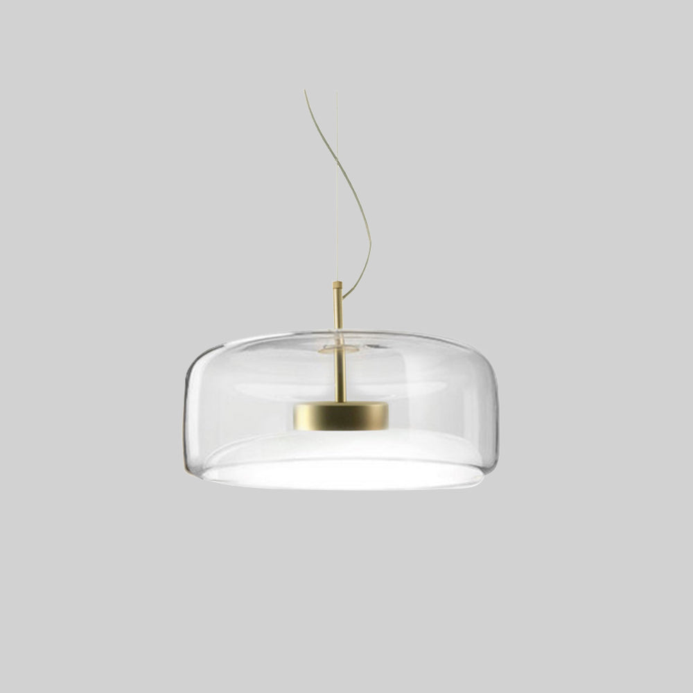 AmberGlow - Retro LED Pendant Lights with Gold Metal and Glass