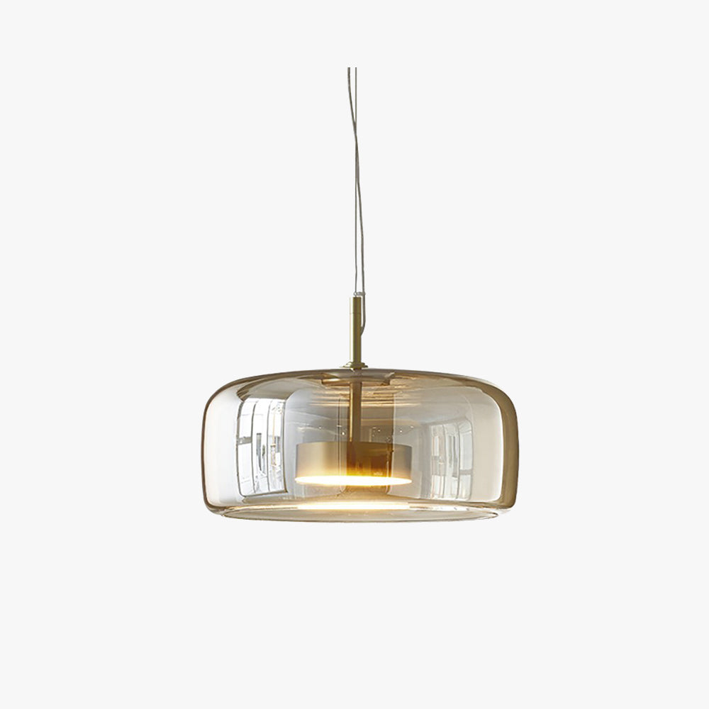 AmberGlow - Retro LED Pendant Lights with Gold Metal and Glass