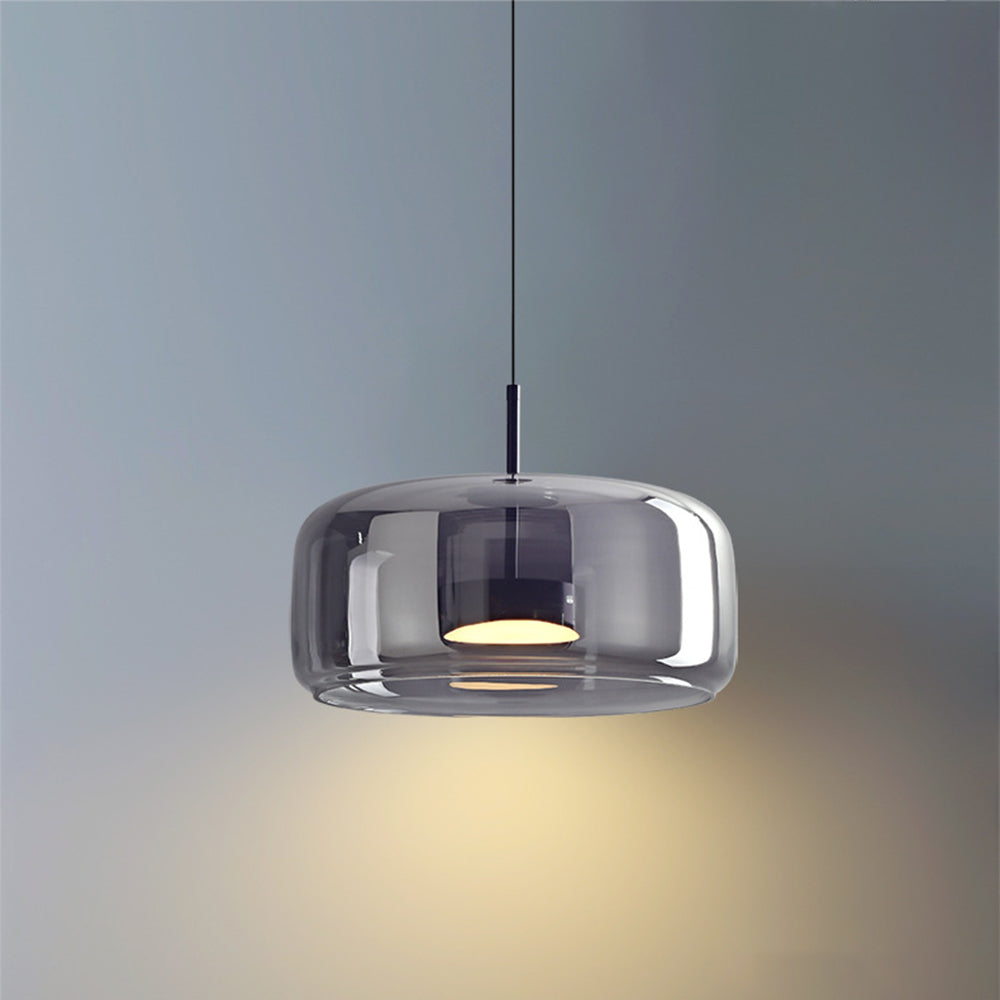 AmberGlow - Retro LED Pendant Lights with Gold Metal and Glass