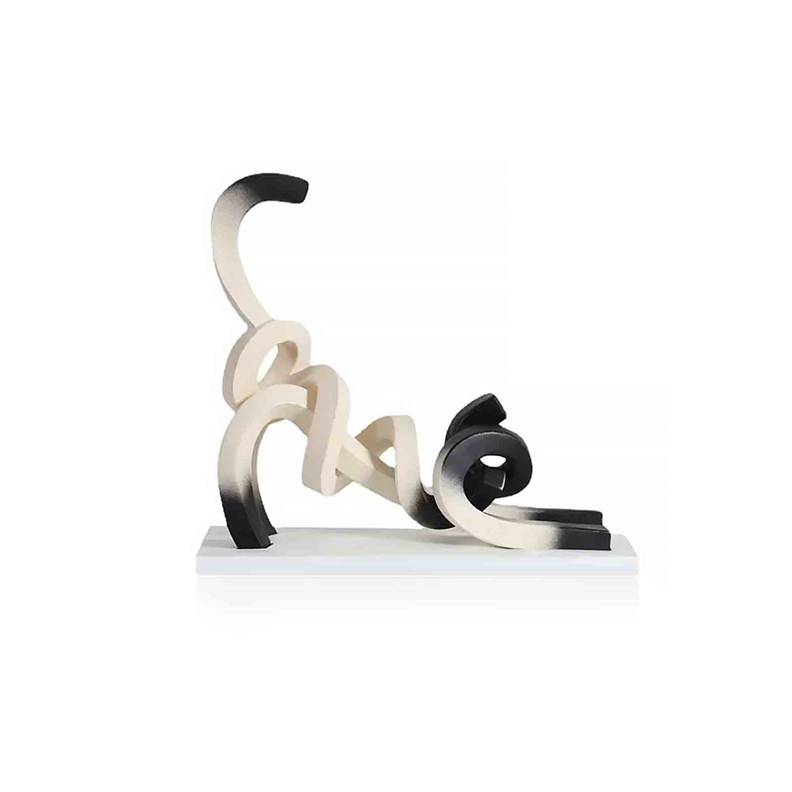 Kat skulptur moderne abstrakt harpiks ornament