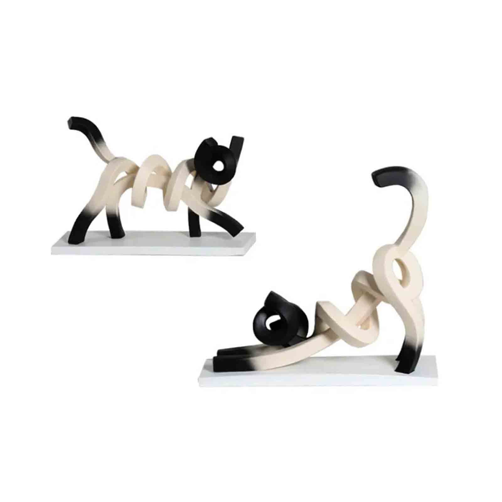 Kat skulptur moderne abstrakt harpiks ornament