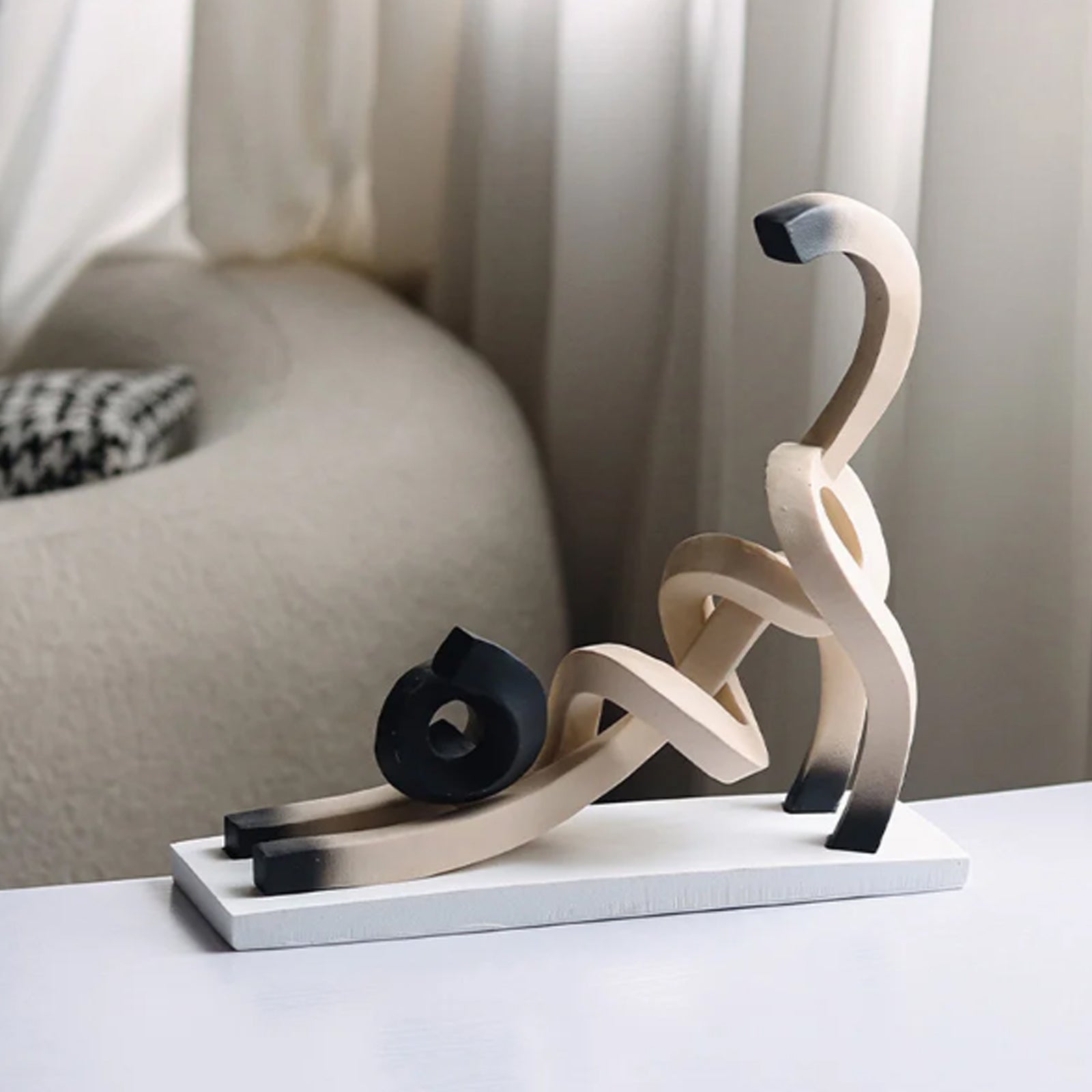 Kat skulptur moderne abstrakt harpiks ornament