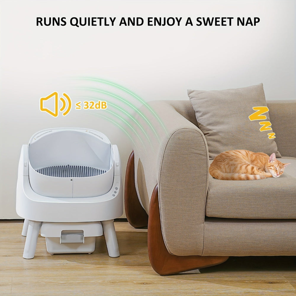 Automatic Self-Cleaning Cat Litter Box Odor Control Mat Set