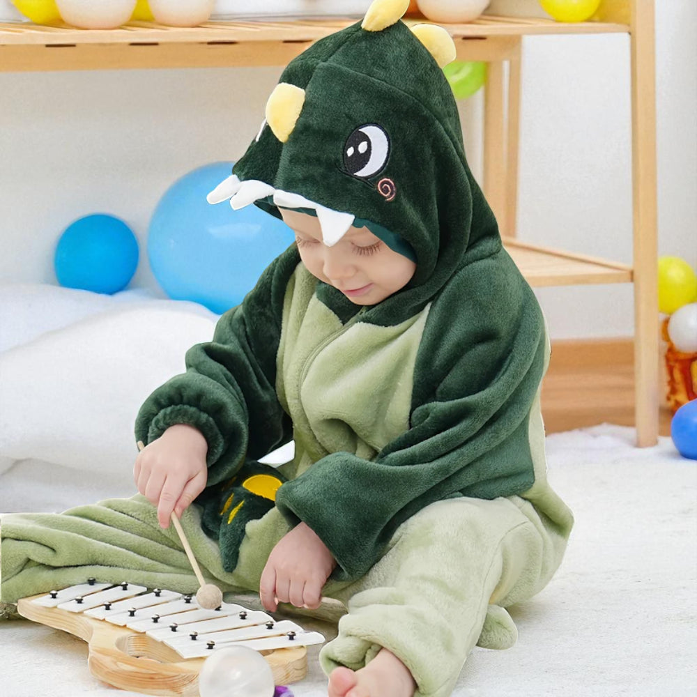 ベビーダイナソーハロウィンコスチュームソフトジャンプスーツ