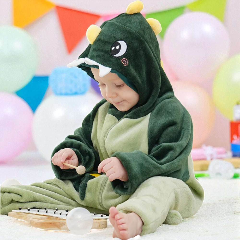 ベビーダイナソーハロウィンコスチュームソフトジャンプスーツ