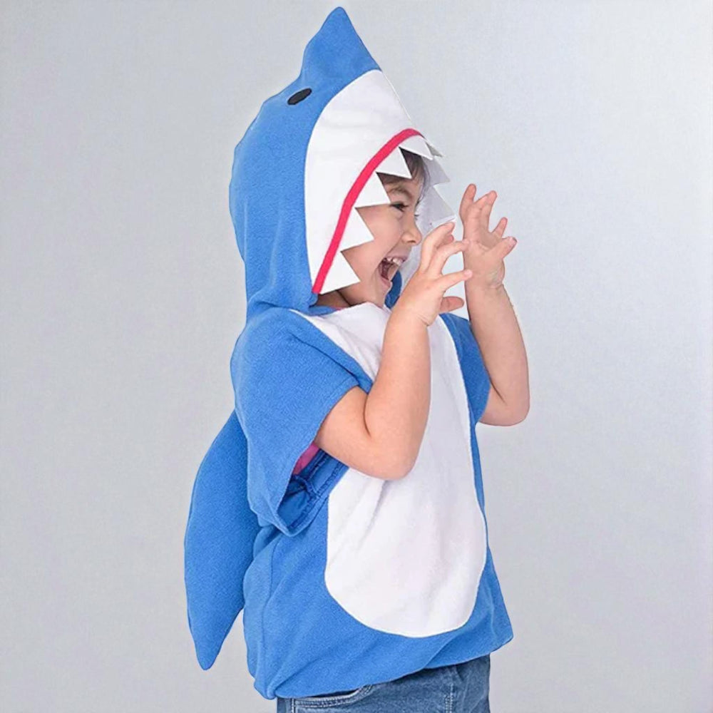 Dětský kostým Baby Shark na Halloween s fleecovou kapucí