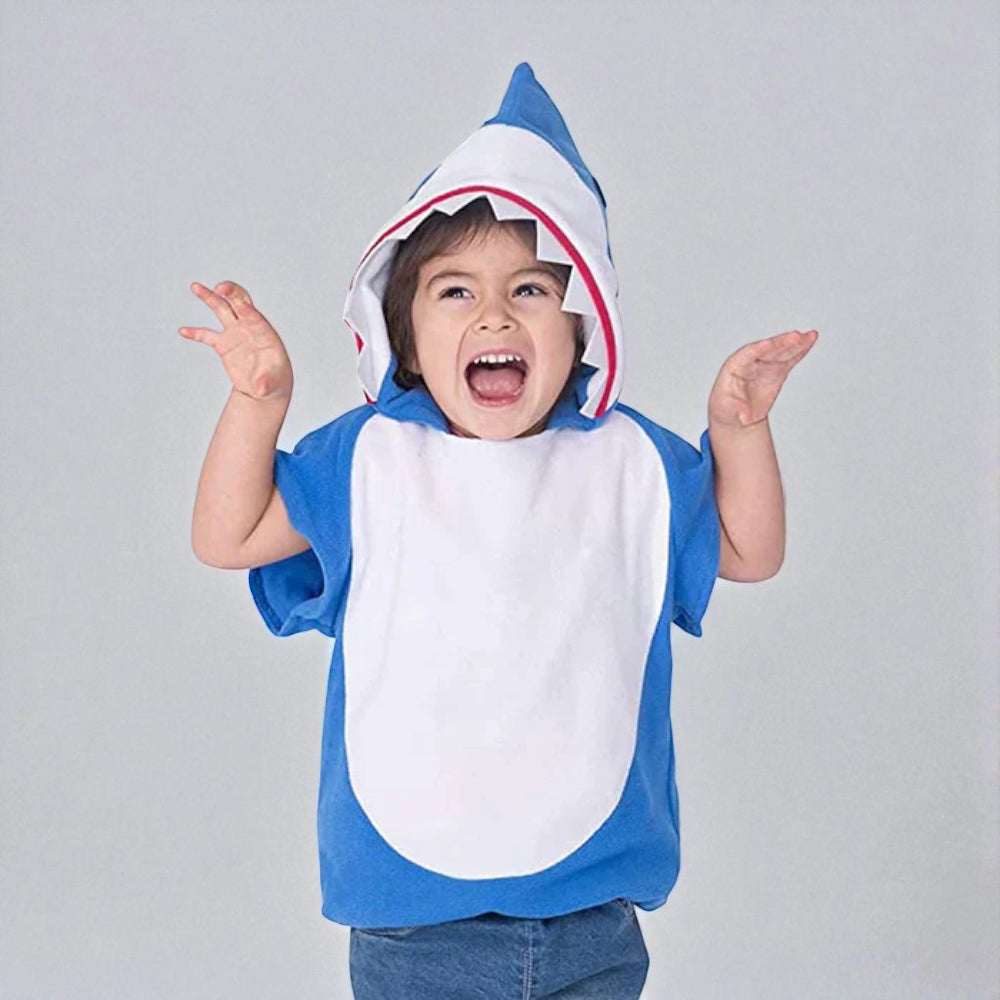 Dětský kostým Baby Shark na Halloween s fleecovou kapucí