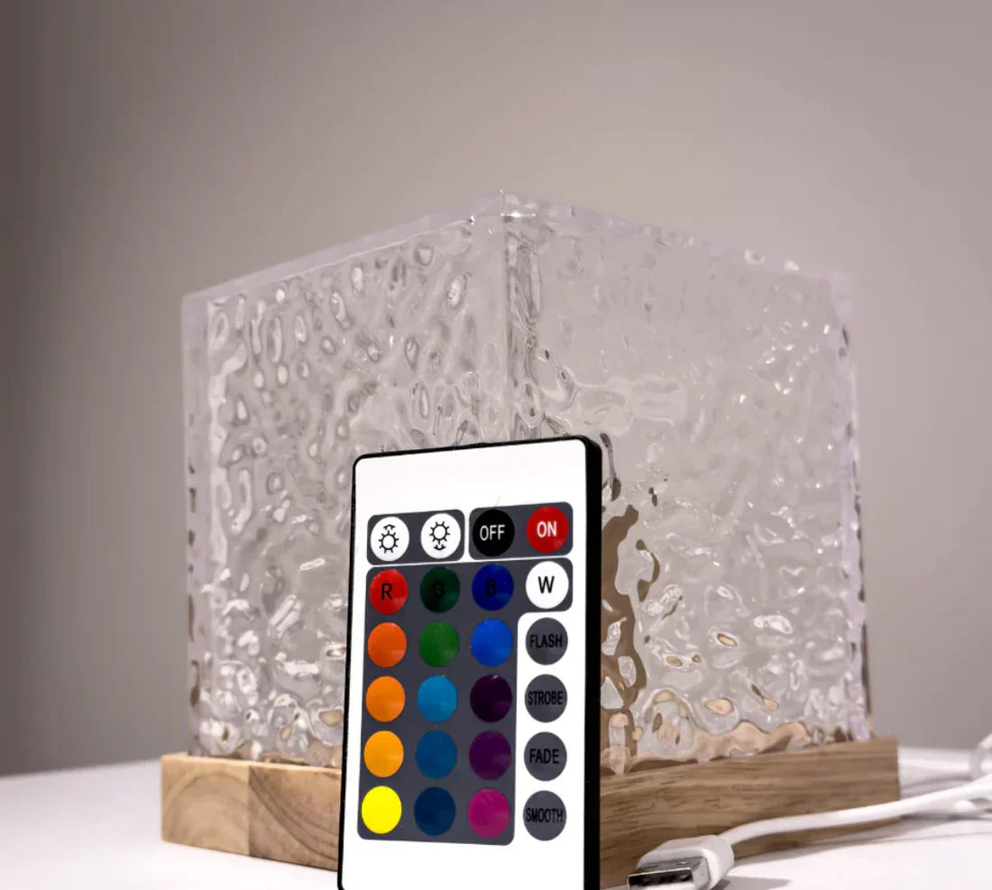 LED stemningslampe med farveskiftende glas