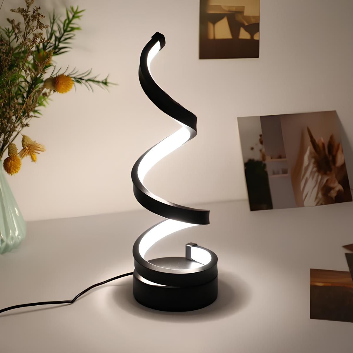 LED bordlampe moderne spiraldesign