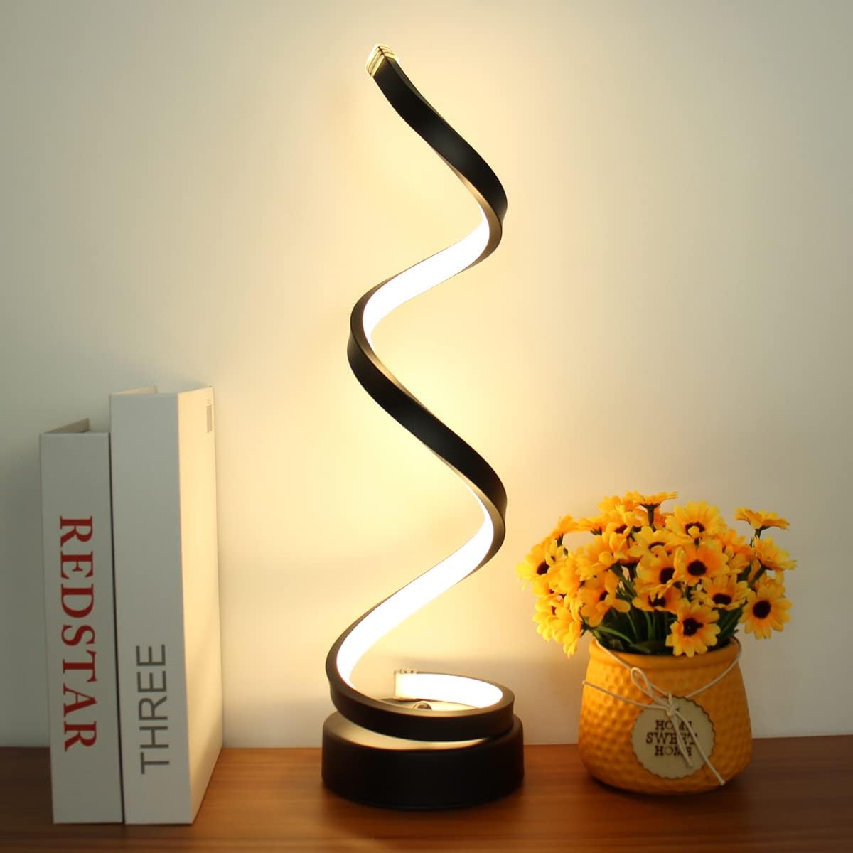 LED bordlampe moderne spiraldesign