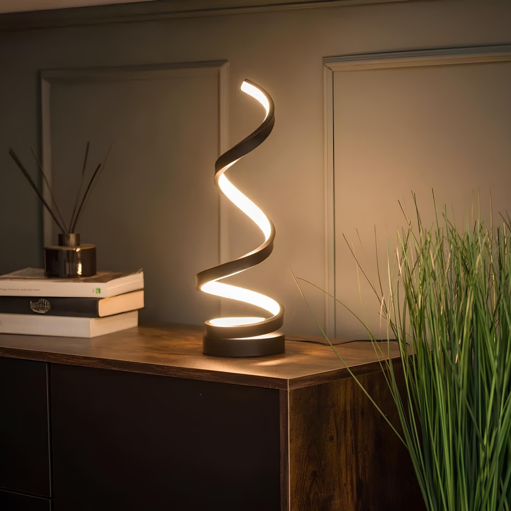 LED bordlampe moderne spiraldesign