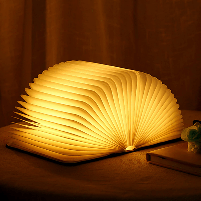 Bordlampe foldbar træ LED boglys