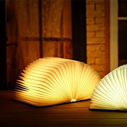 Bordlampe foldbar træ LED boglys