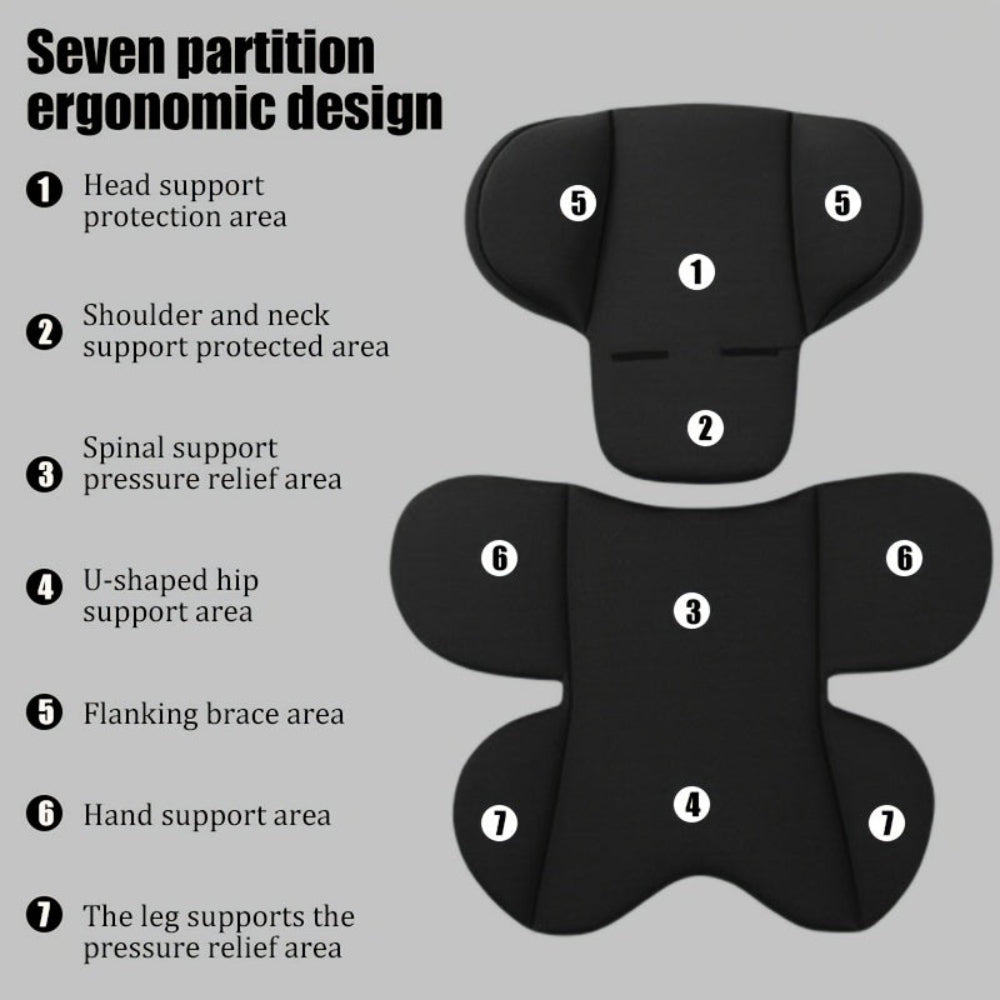 Car Seat Cushion Set Kids Support Pad Breathable Travel Comfort