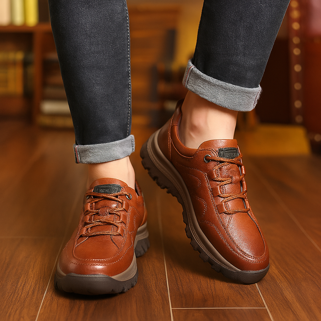 Walking Shoes Leather Arch Support for Men