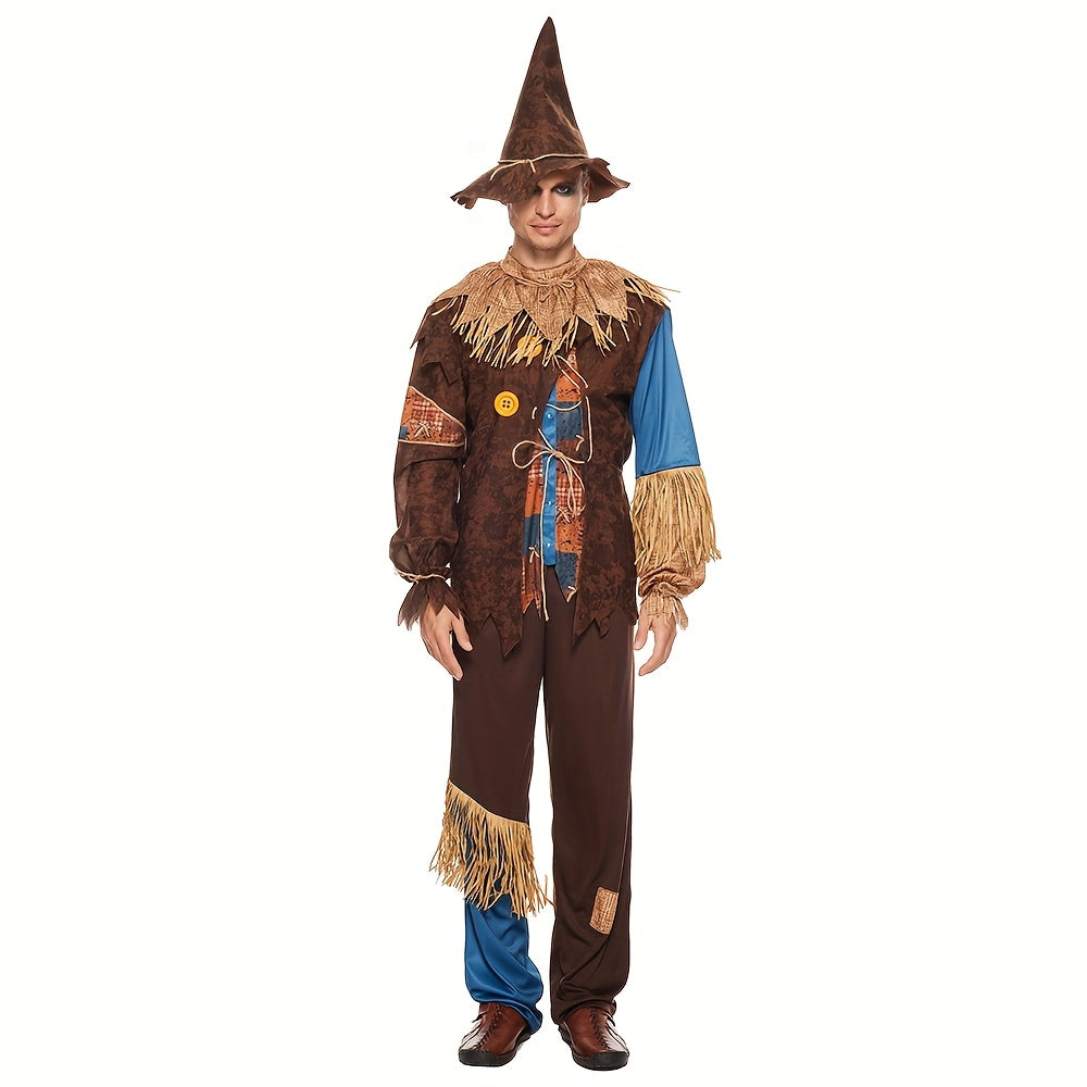 Halloween Kostüm Vogelscheuche Strohhut Polyester Outfit