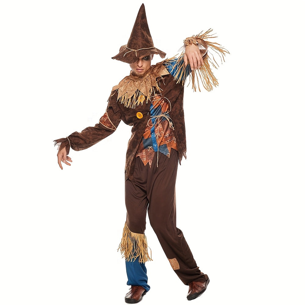 Halloween Kostüm Vogelscheuche Strohhut Polyester Outfit