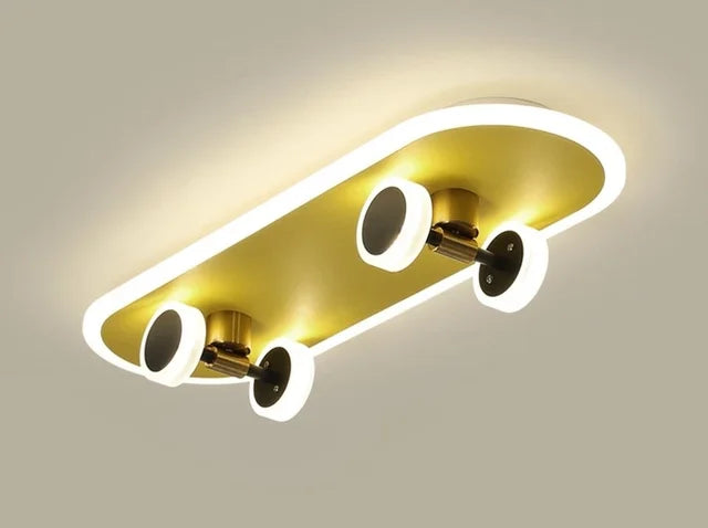 BrightSkate Glow: Modern LED Ceiling Light for Children's Rooms | Stylish Lamp for Boys' Spaces