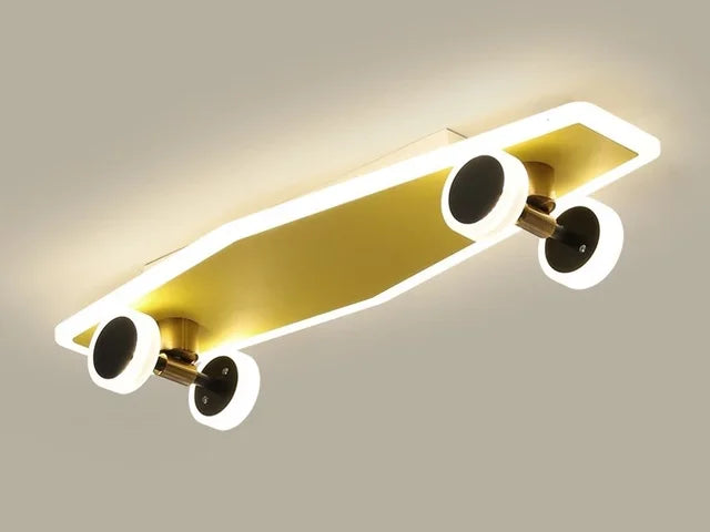 BrightSkate Glow: Modern LED Ceiling Light for Children's Rooms | Stylish Lamp for Boys' Spaces