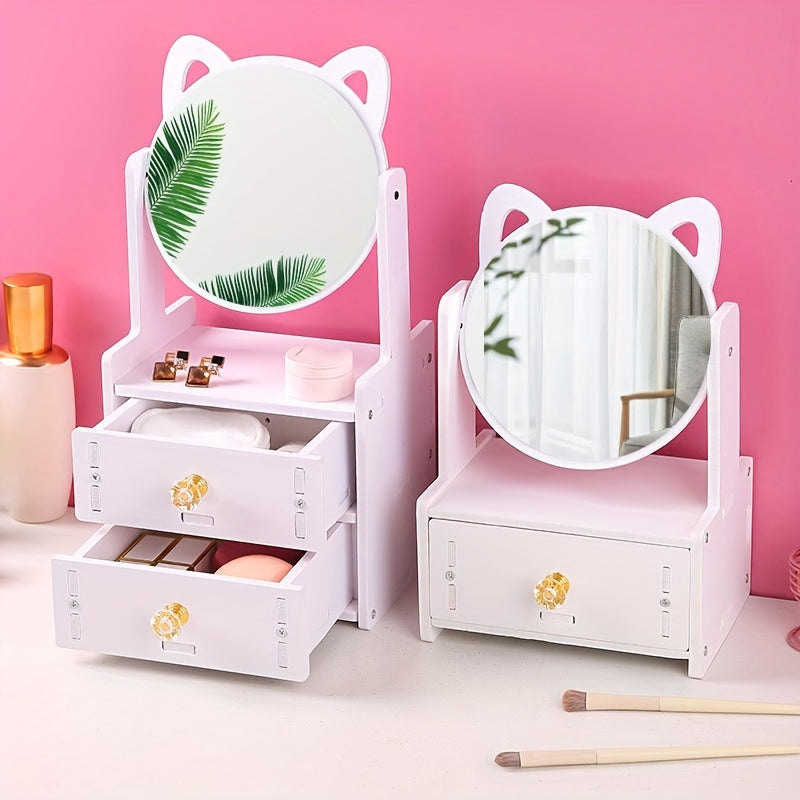 Makeup-spejl med opbevaring sødt borddesign