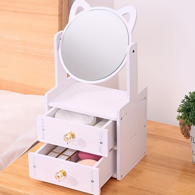 Makeup-spejl med opbevaring sødt borddesign