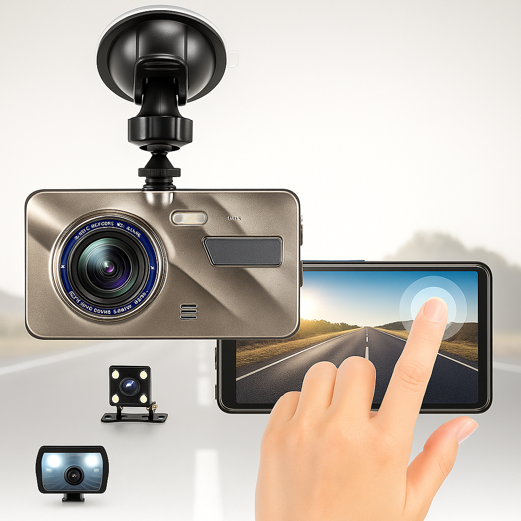 Dash Cam med dobbelt linse og natvision optager