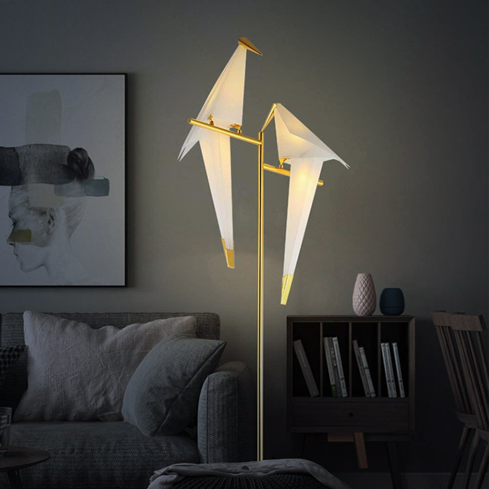 Moderne origami fugle gulvlampe