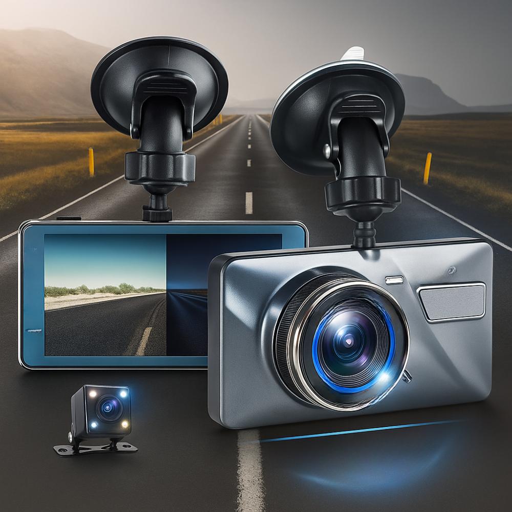 Dash Cam med dobbelt linse og natvision optager